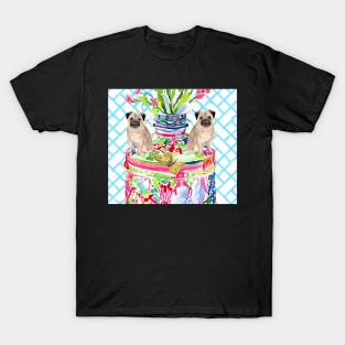 French bulldogs and chinoiserie jar T-Shirt